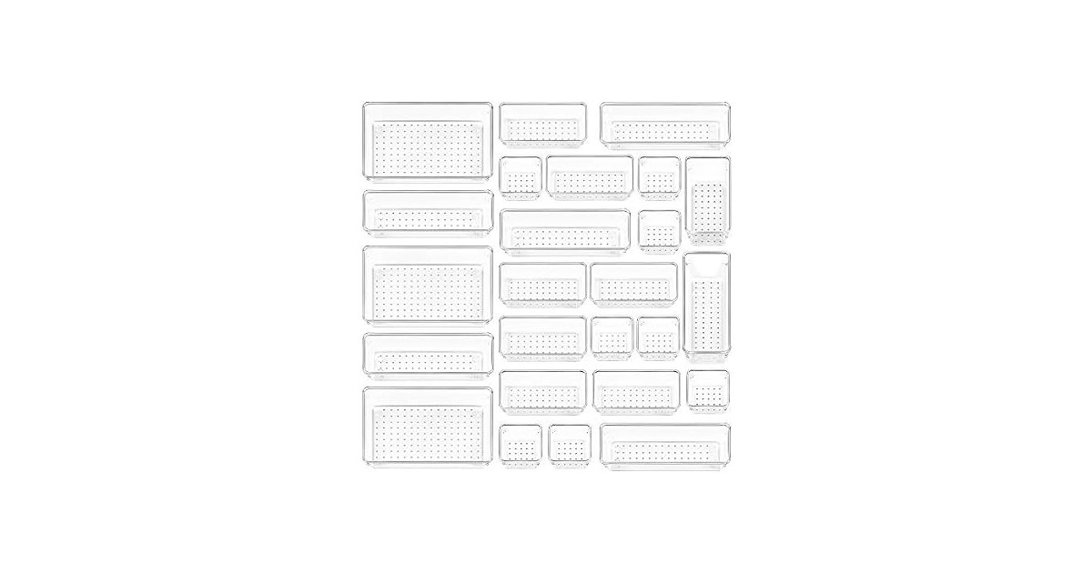 Vtopmart 25 PCS Plastic Drawer Organizers Set