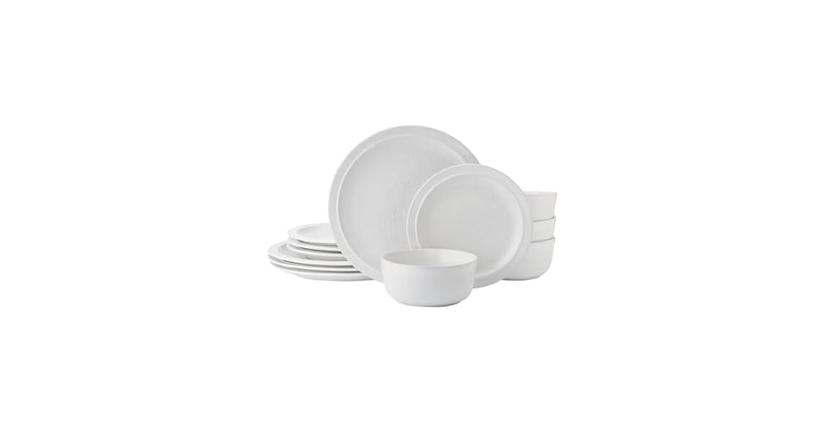 Pfaltzgraff Blooming Meadow 12 Piece Plates Bowls Dinnerware Set