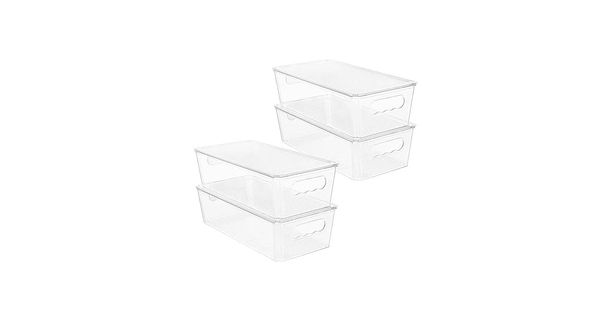 Vtopmart Clear Stackable Storage Bins with Lids