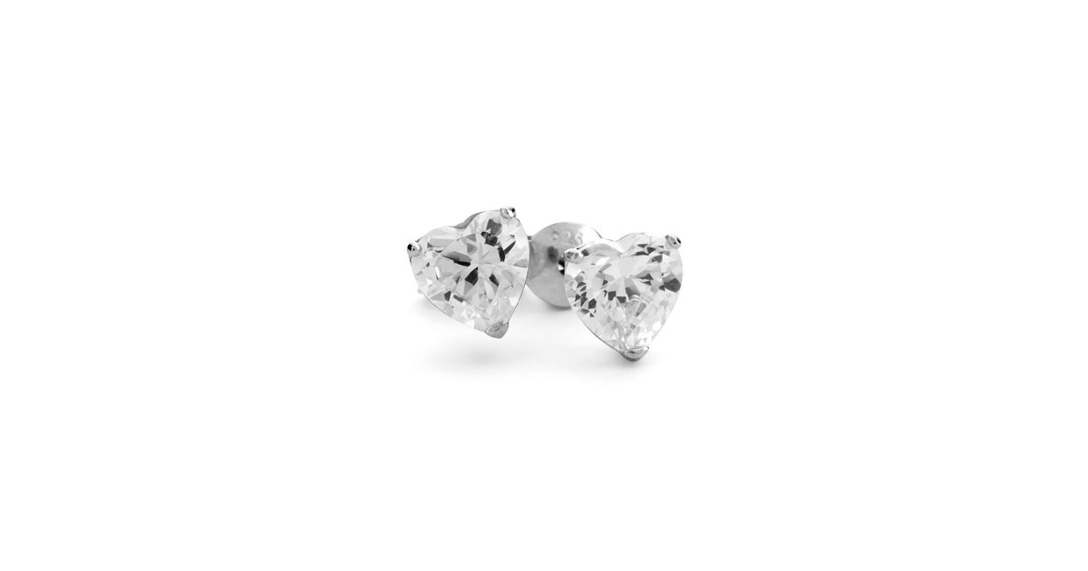 Crystal Heart Stud Earrings