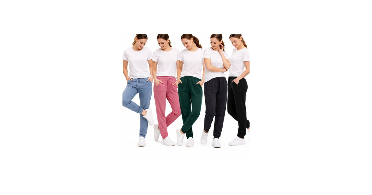 3Pk Womens Fleece-Lined Jogger Pants