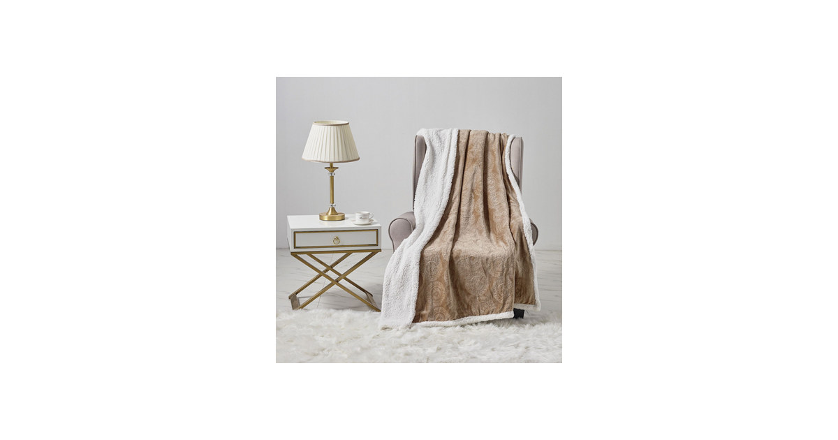 Caesar Embossed Sherpa Throw