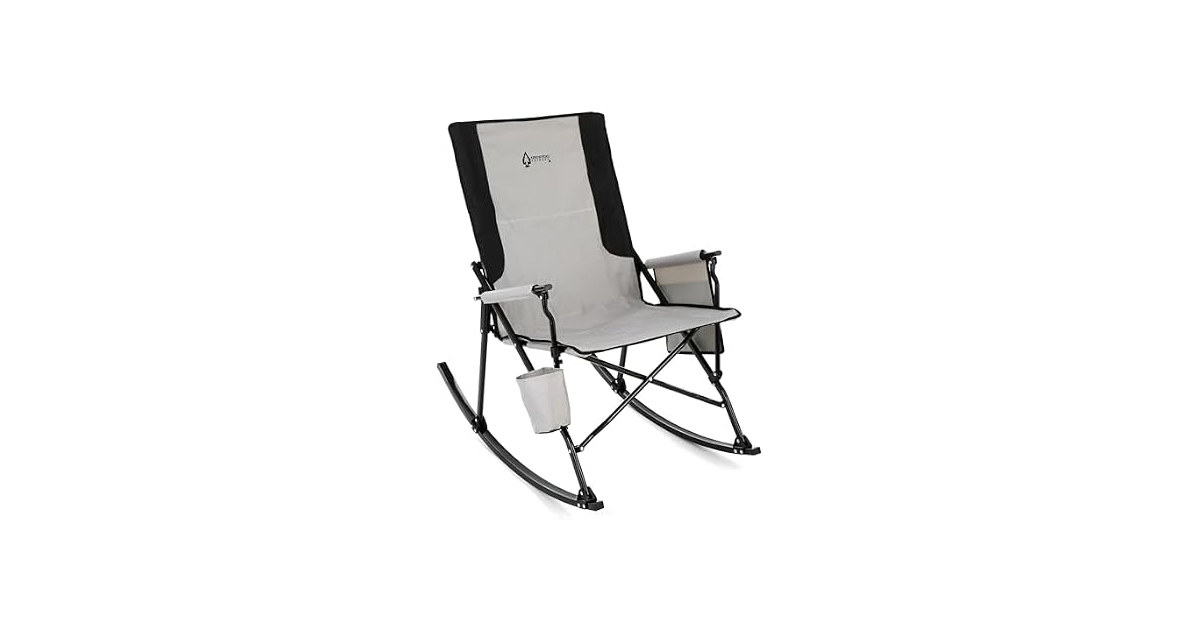 Foldable Rocking Camp Chair, Large Cup Holder
