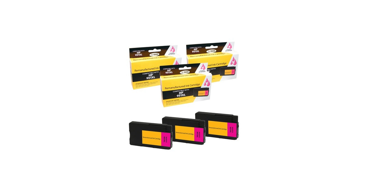 Compatible HP 950XL Ink Cartridge Combo Pack (3 Magenta)