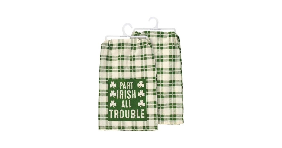 Primitives by Kathy Decorative Kitchen Towel Green Plaid