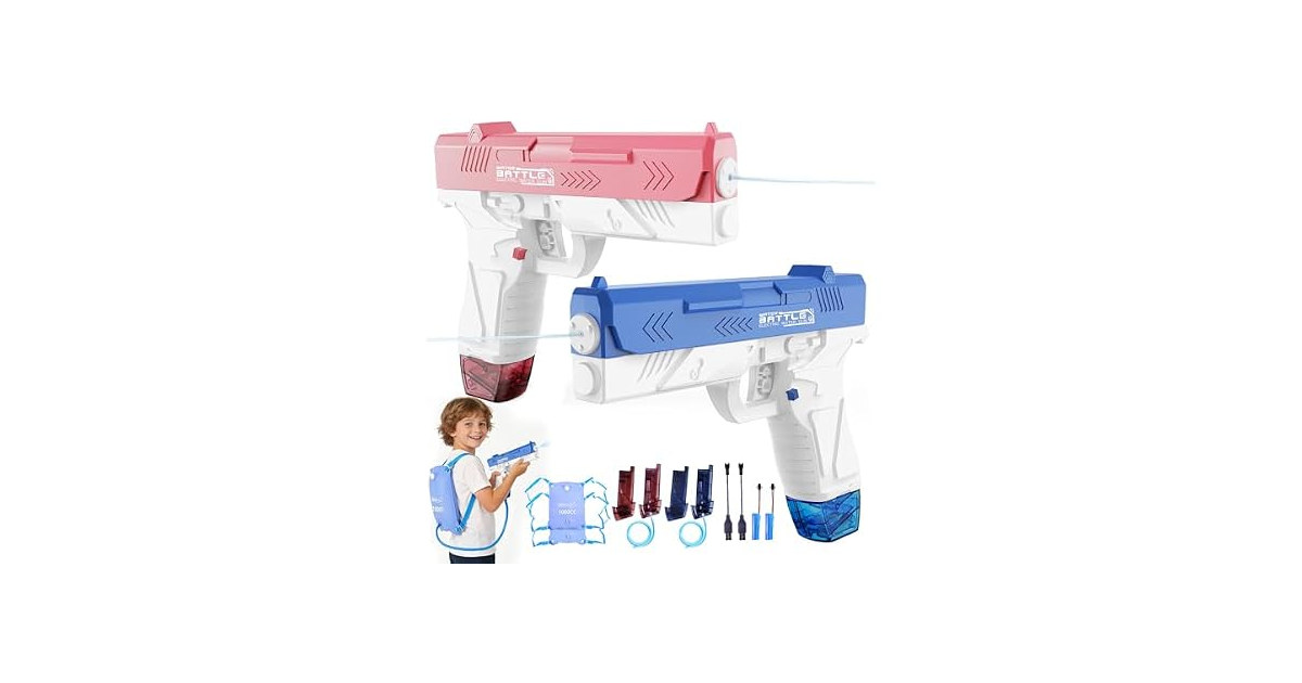 GPPNKC 1000ml Large 2PK Electric Water Guns 25FT Range