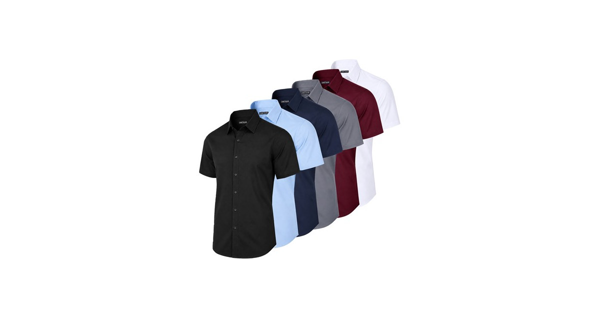 3Pk Mens S/S Stretch Dress Shirt