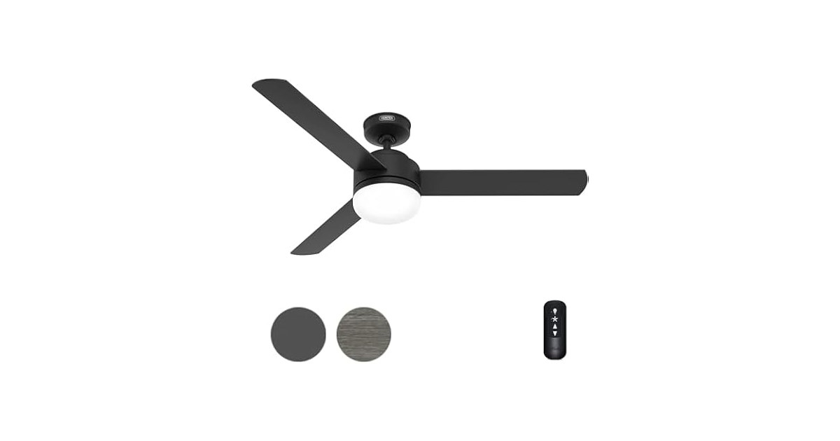 Hunter Fan 52 Inch Matte Black Indoor Ceiling Fan