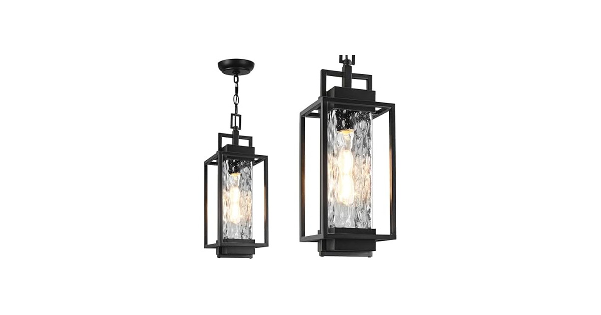 BesLowe Outdoor Pendant Light with LED Bulb
