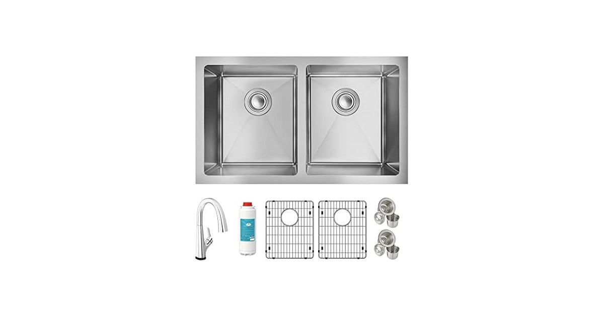 Elkay Crosstown 16 G SS 30" Sink Kit w Filter Faucet