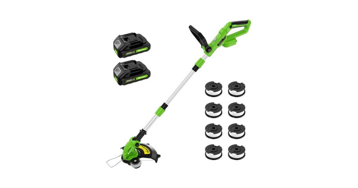 20V Electric String Trimmer, 2X 2.0Ah Battery