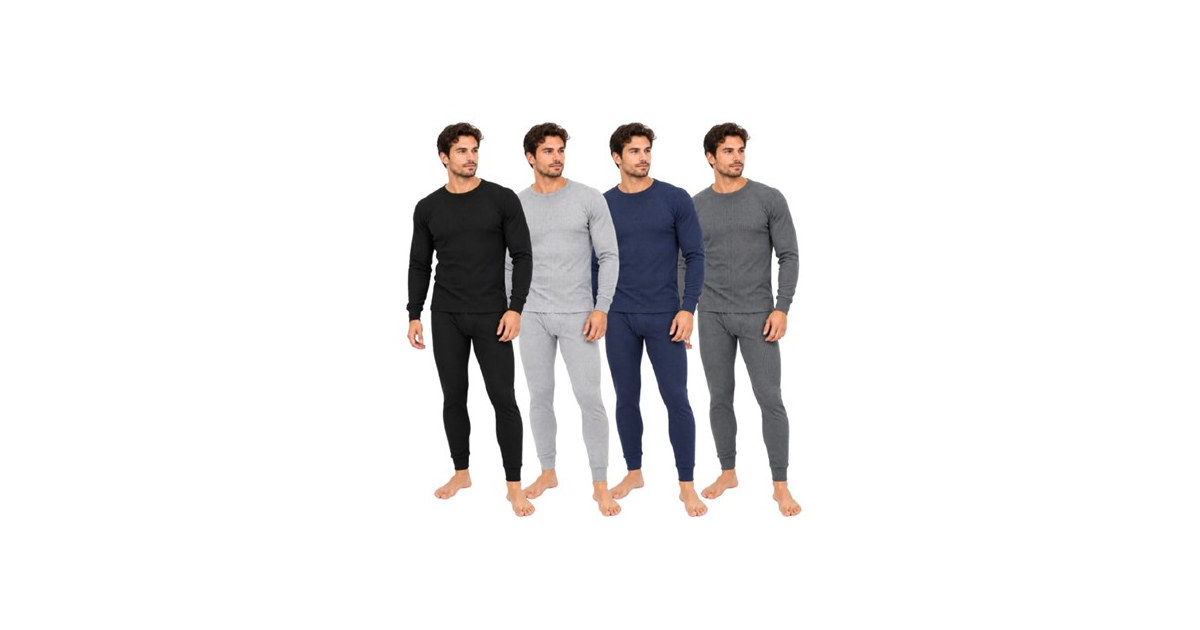4-Piece: Men's Waffle-Knit Thermal Sets