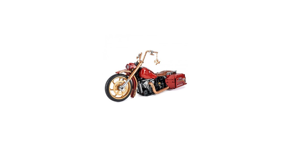 Retro Motorcycle Building Blocks Toy Set