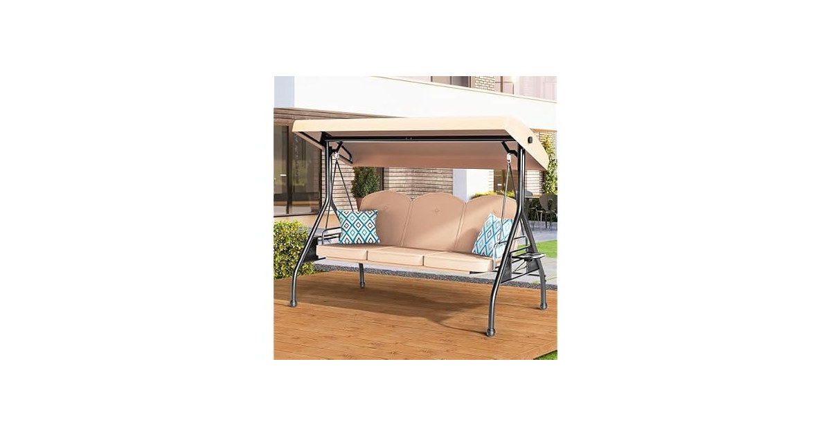 ZZW 3 Seat Outdoor Porch Patio Swing with Stand - Your Choice