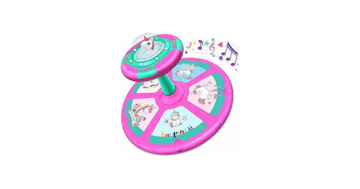 RMOKA Unicorn Sit & Spin Toy w/ LED & Music Purple