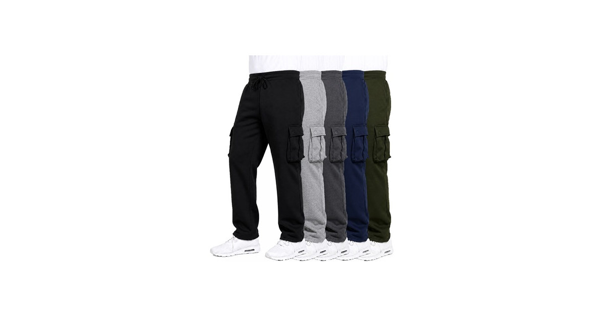 3Pk Mens Open Bottom Fleece Sweatpants