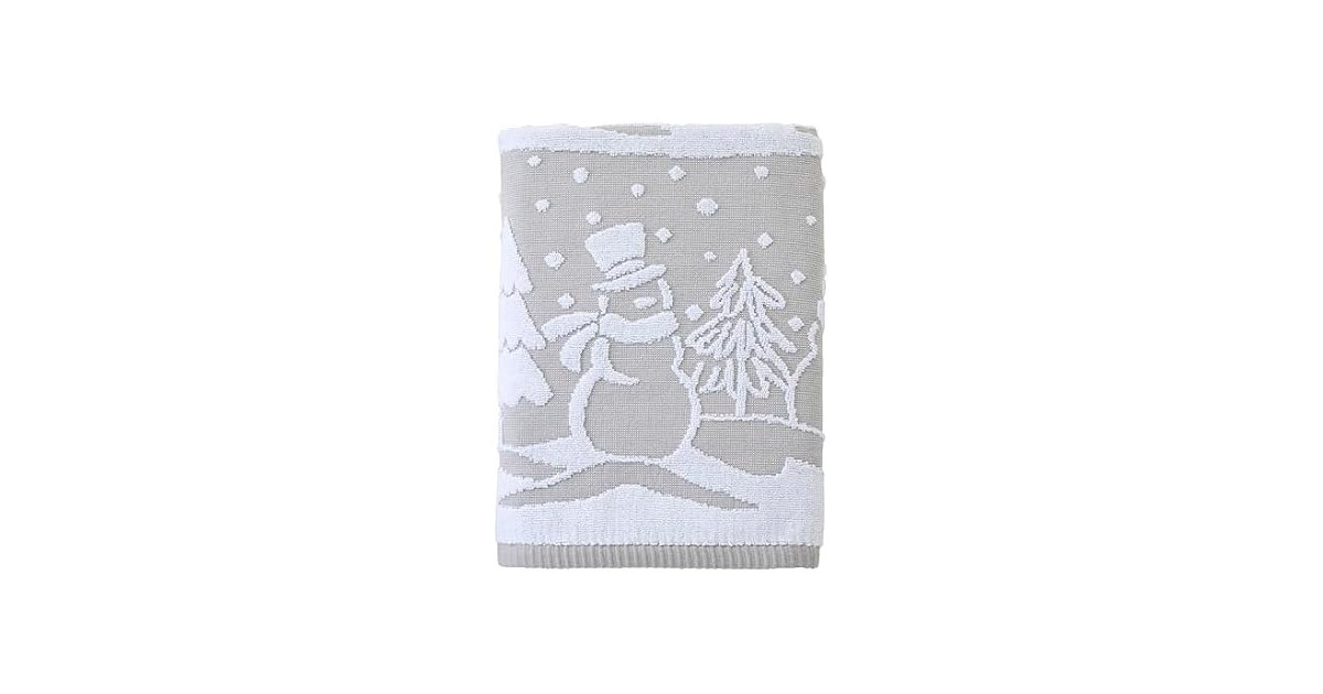 SKL Home Christmas/Winter Scenic Snowmen 100% Cotton Grey