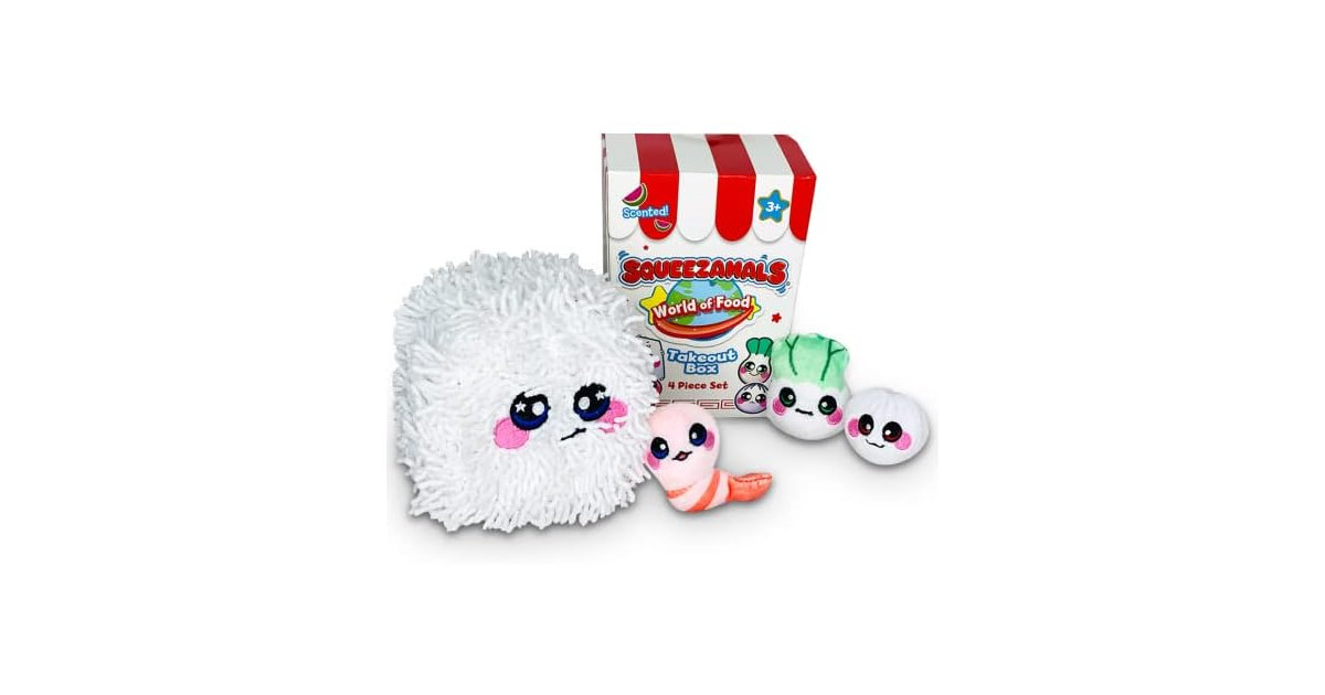 Squeezamals Chinese Takeout Plush Set