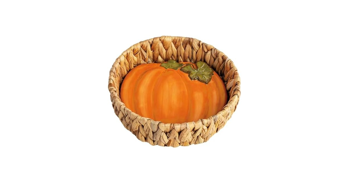 Mud Pie Thanksgiving Pumpkin Warming Basket Set