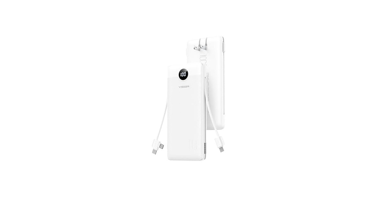 VEGER 10000mAh Power Bank Wall Plug