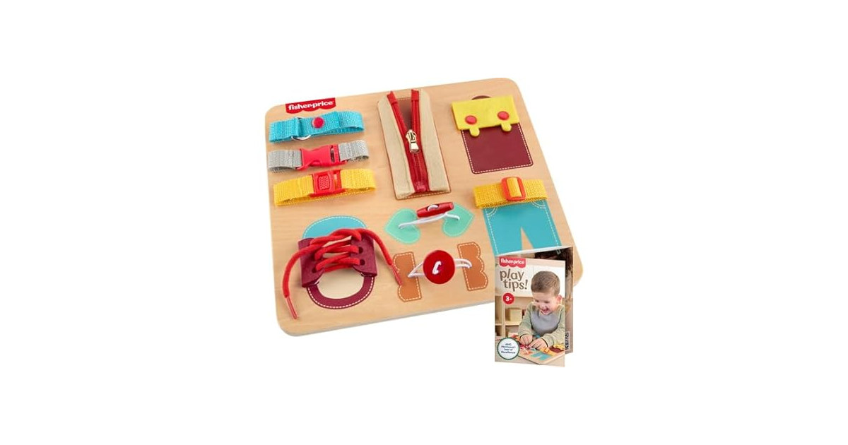 Fisher-Price Wood Montessori Toy Dressing Board