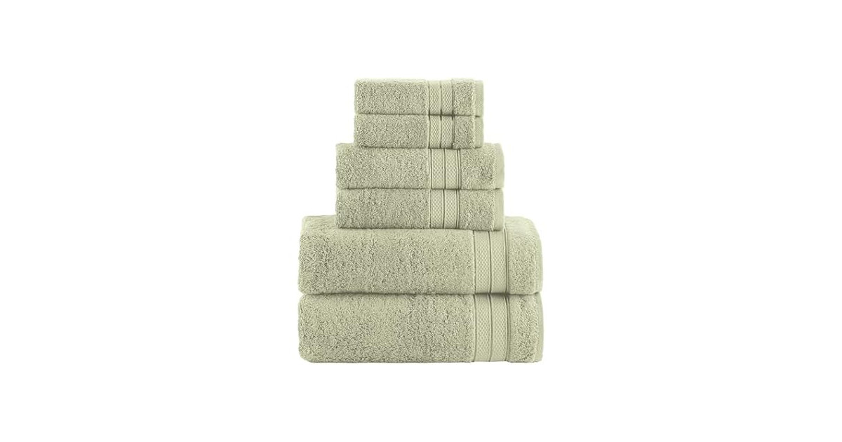 Elegant Comfort Luxury 6-Piece Towel Set, 100% Cotton