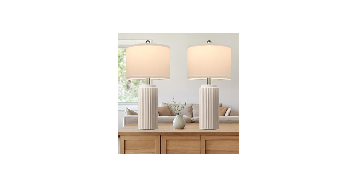 TOBUSA 23.5’’ Modern Ceramic Table Lamps Set of 2 Ceramic