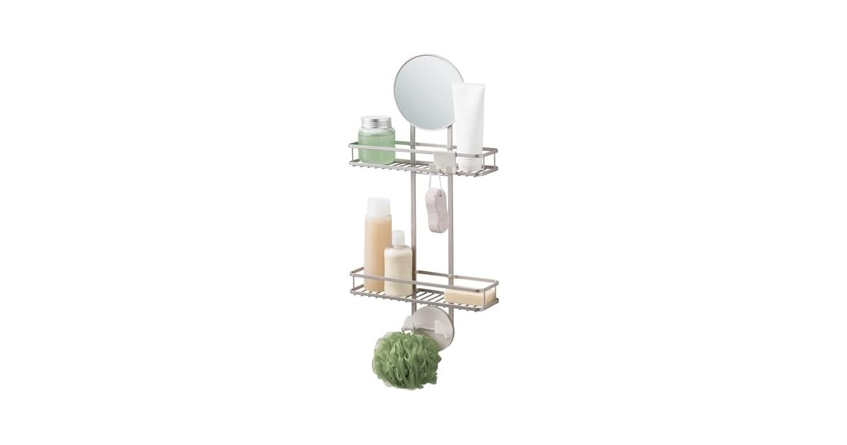 iDesign Self-Adhesive Shower Caddy, Satin