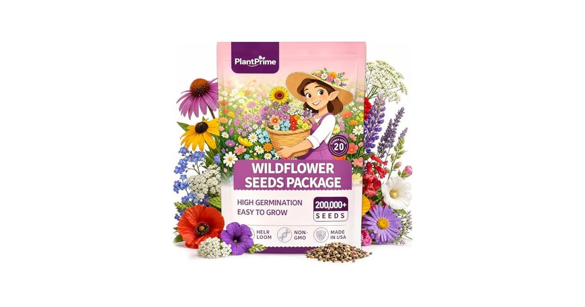 PlantPrime 4oz Wildflower Seed Bulk Mix