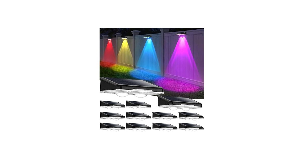 Brightever Solar Fence Lights 12-Pack