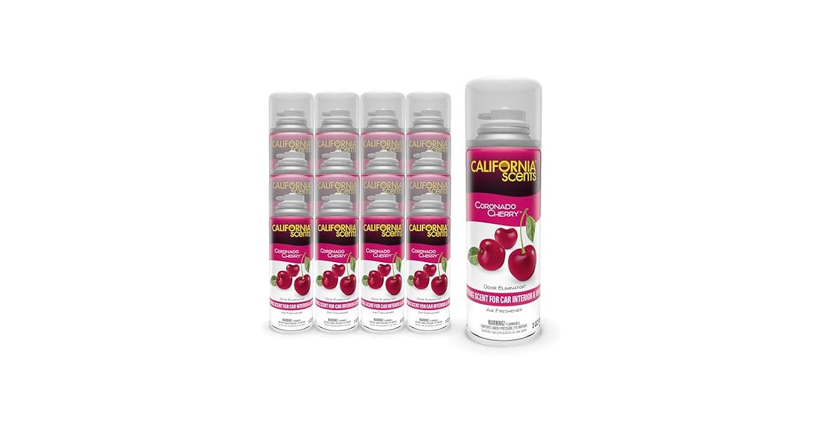 California Scents Fogger, Coronado Cherry Car Air Freshener, 3 oz, 24 Pack