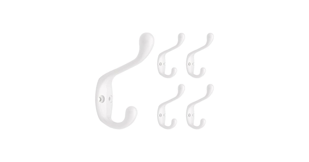 Franklin Brass 3 in. Heavy Duty (5-Pack) Coat and Hat Wall Hooks