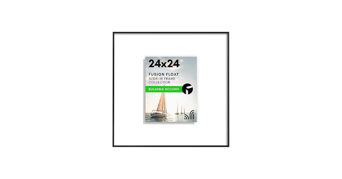 Americanflat 24x24 Floating Picture Frame - Black
