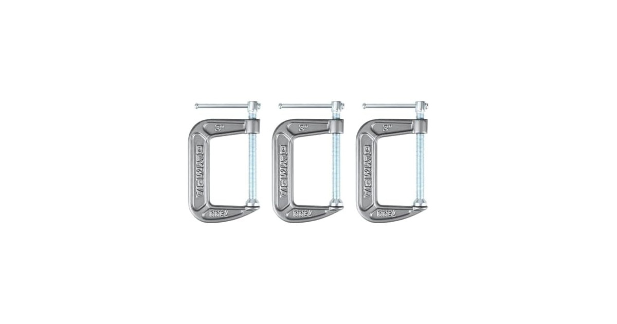 Olympia Tools Cast Iron C-Clamps 3" 3-Pack