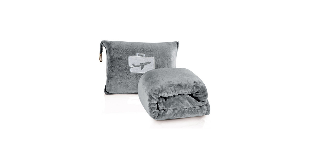 2-in-1 Soft Micro Plush Travel Blanket and Pillow