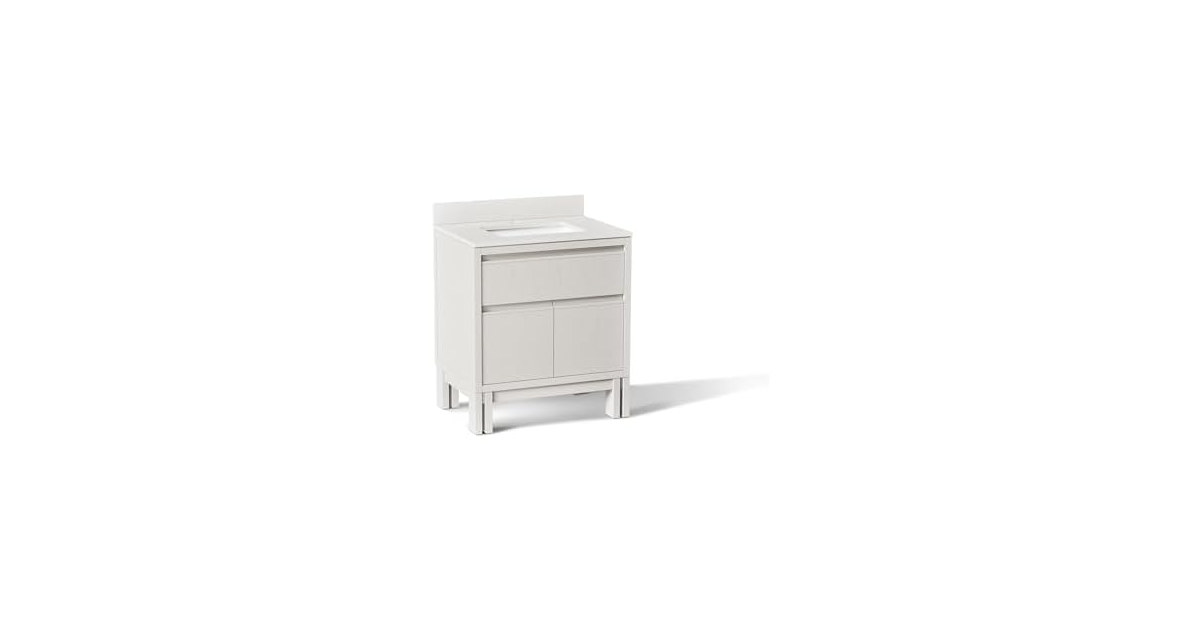 Kohler 30" Bathroom Vanity Cabinet Sink and Quartz top White