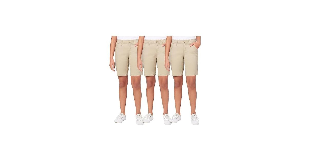 3PK Girls Super Stretch Bermuda Shorts