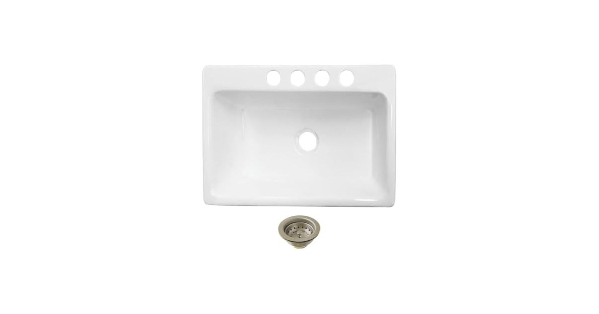 Kingston Brass Undermount Kitchen Sink, White/Brushed Nickel