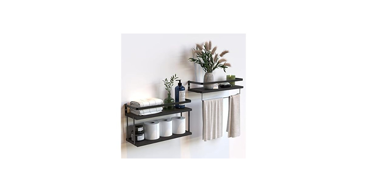Wall Mounted Floating Shelves, 2+1 Tier