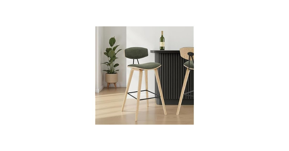 Armen Living Fox Bar Height Bar Stool, Set of 2