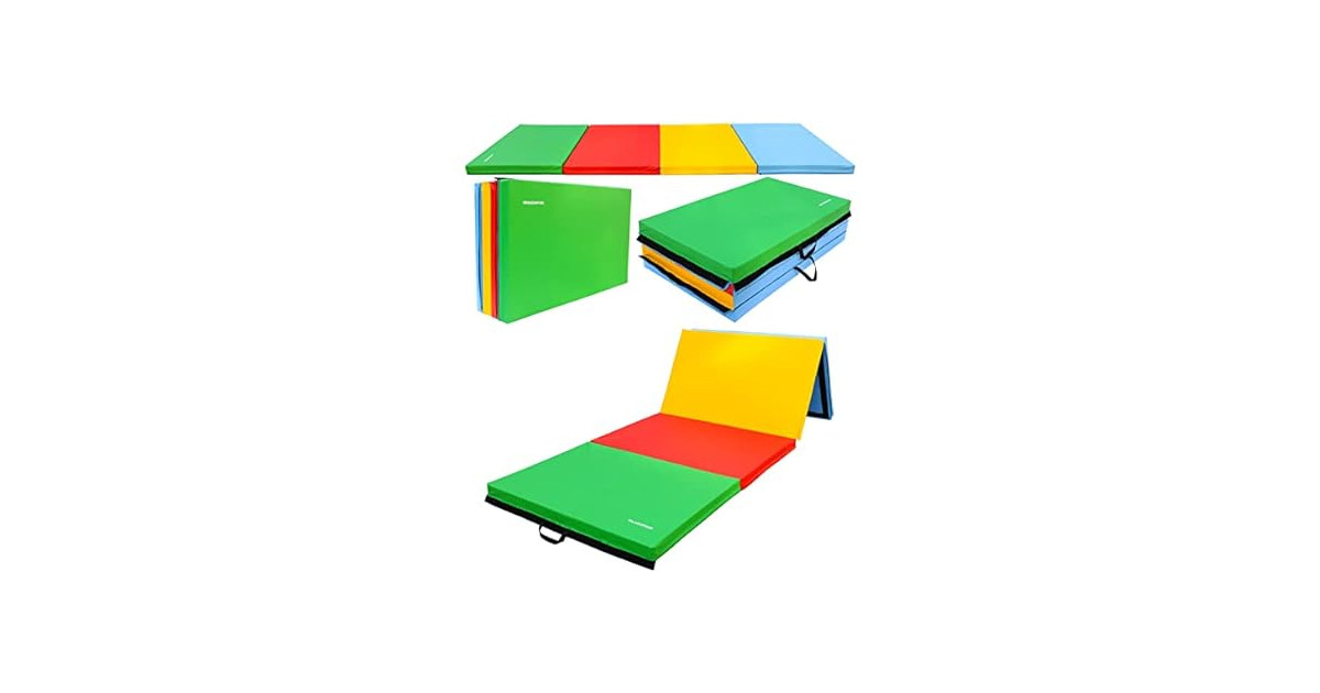 Fitvids Extra Thick Exercise Aerobics Mat, Multi-Color