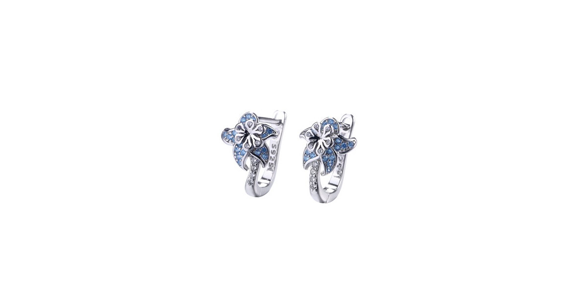 Flower Crystal Huggie Earrings