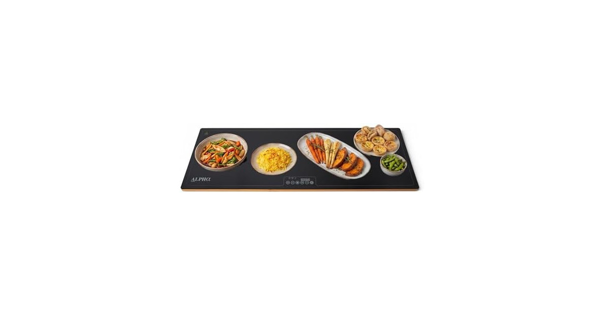 Alpha Living Warming Tray for Food – 40 Inch Glass Top Food Warmer