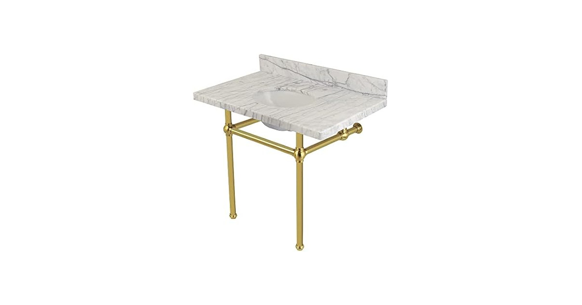Fauceture Templeton Carrara Marble Bathroom Console Vanity