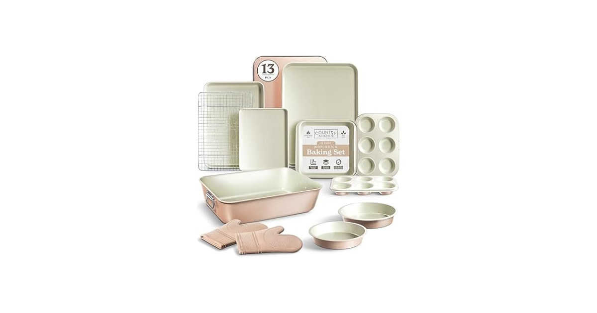 13 Pc Nonstick Bakeware Set Taupe