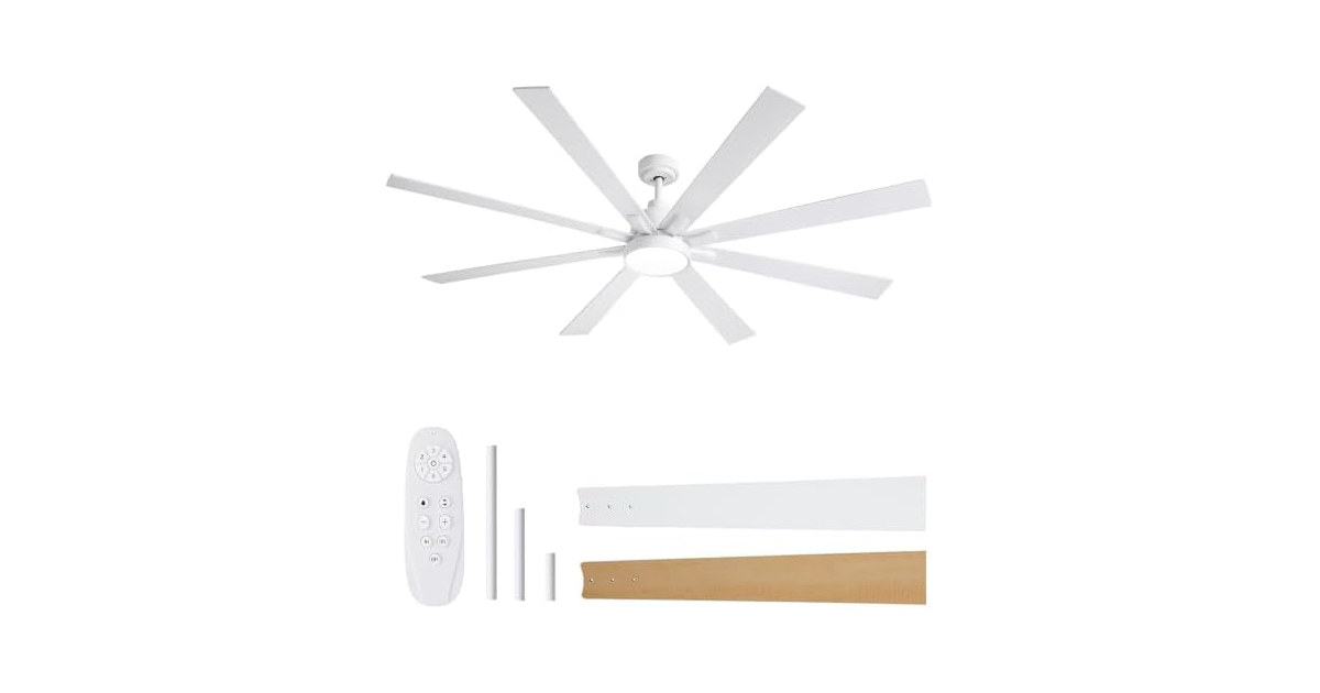 Autoday 72in Ceiling Fan Lights Remote