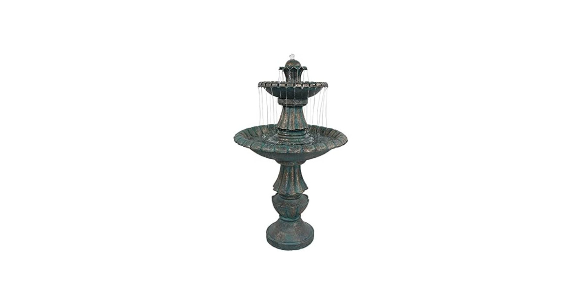 Sunnydaze Nouveau 2-Tier Outdoor Water Fountain 41 Inch