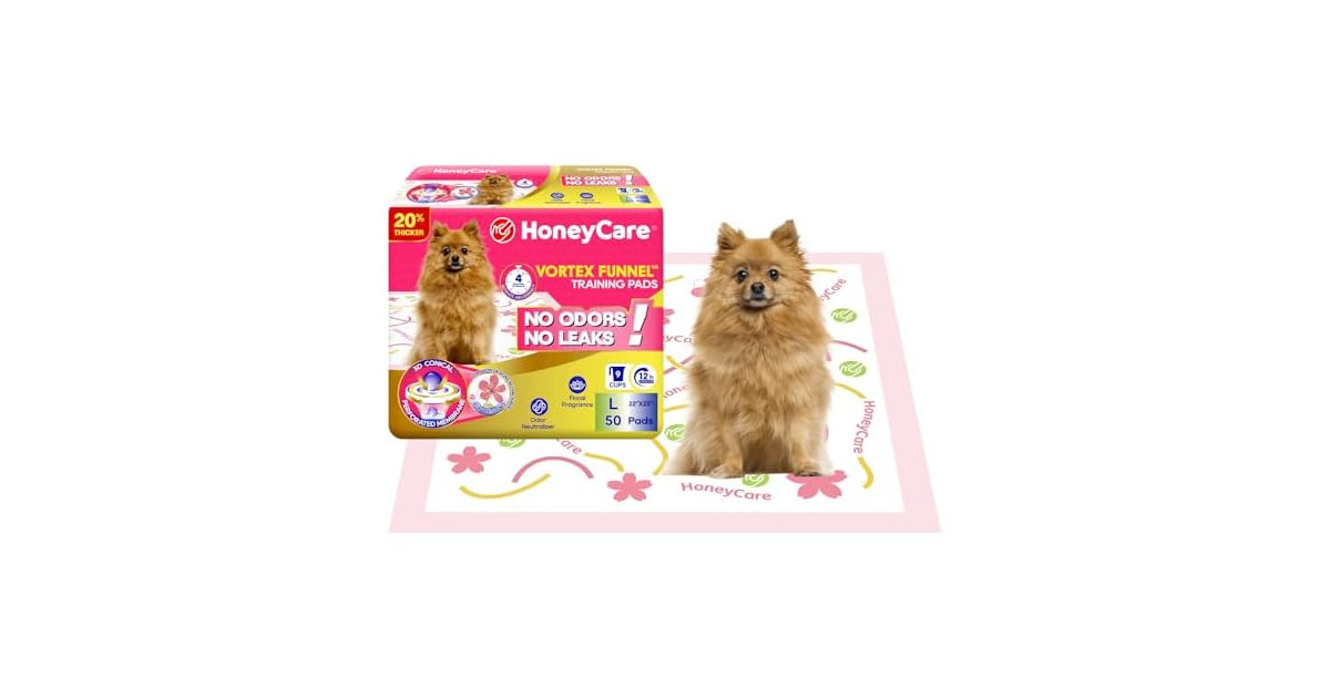 HoneyCare Vortex Funnel Pink Printed Training Pads L