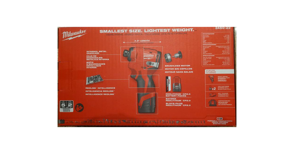 Milwaukee 3450-22 M12 12V 1/4in Impact Driver Kit