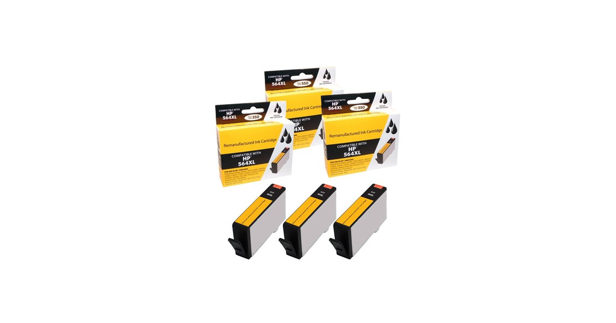 Compatible HP 564XL Ink Cartridge Combo Pack (3 Black)